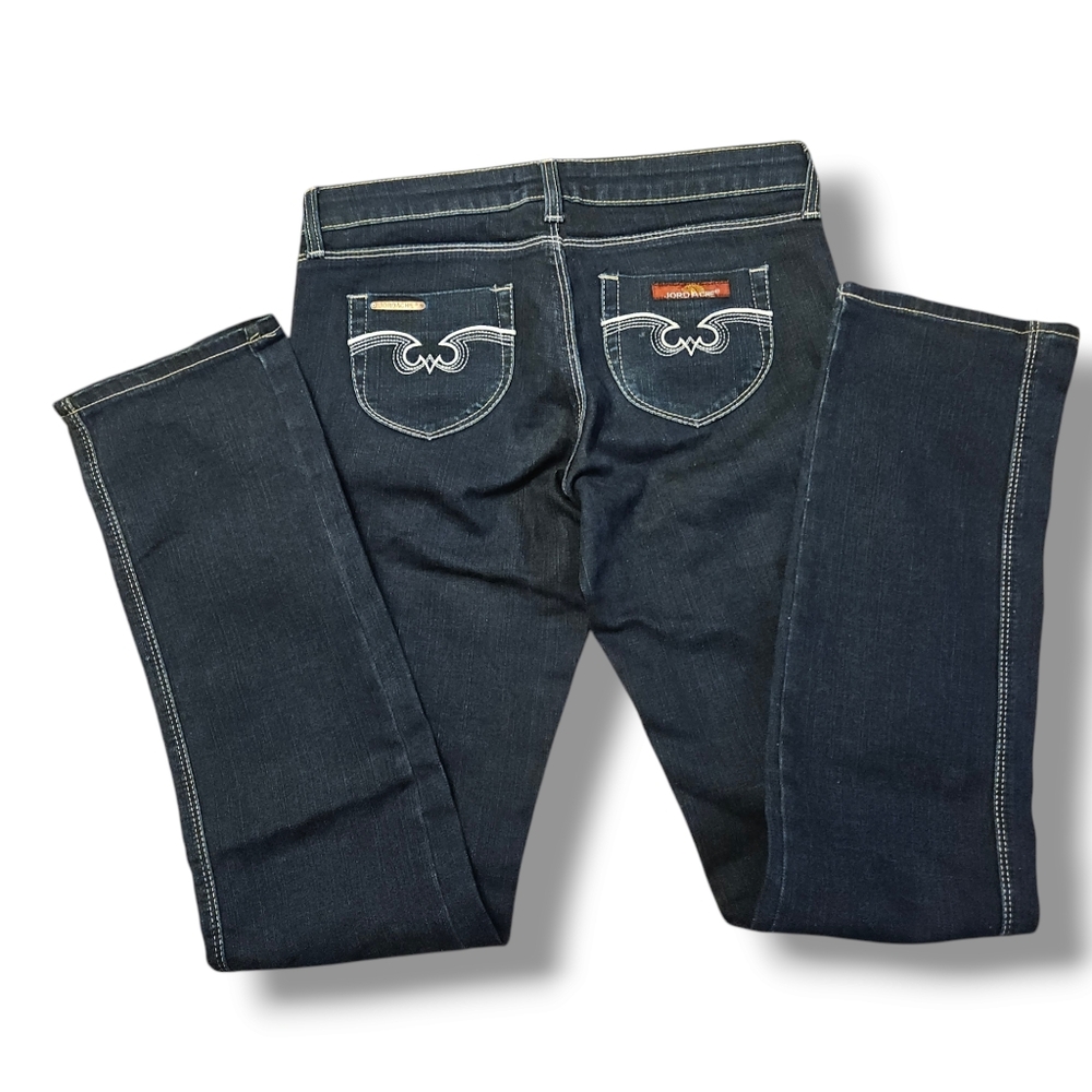 Vintage JORDACHE STRAIGHT LEG Dark Wash Embroidered Horse size 29 USA 20-2268-45
